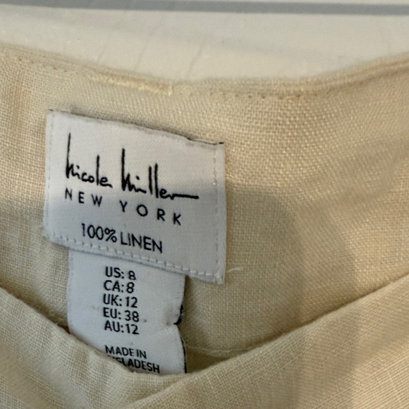 Nicole Miller Light cream Linen Pants. Never worn - Picture 3 of 7